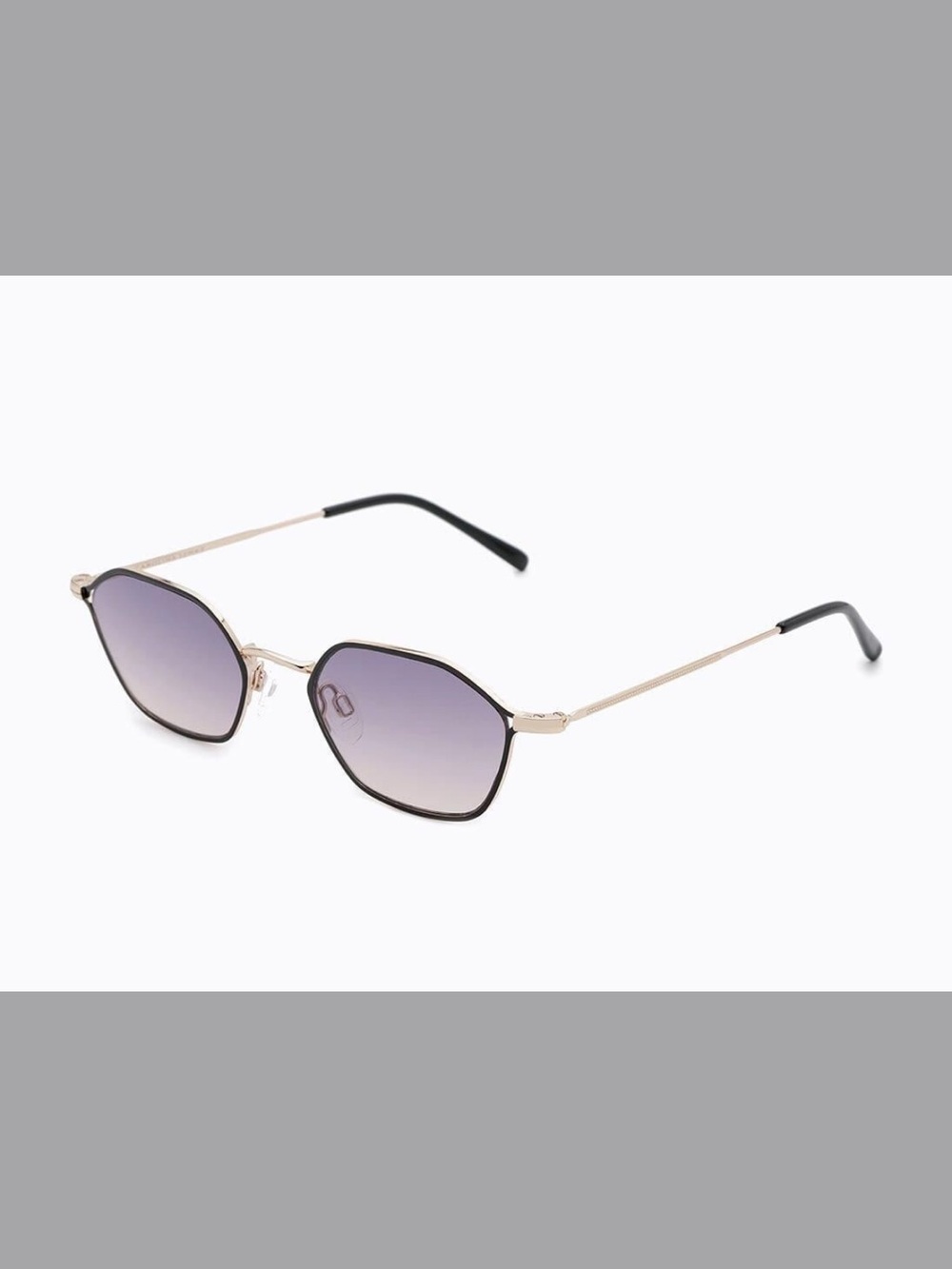 Geometric Gradient Lens Sunglasses - Gold Frame with Purple Lenses